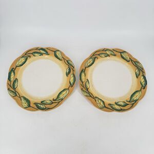 Fitz & Floyd Ricamo Portofino 11” Dinner Plates Set of 2 New Ceramic